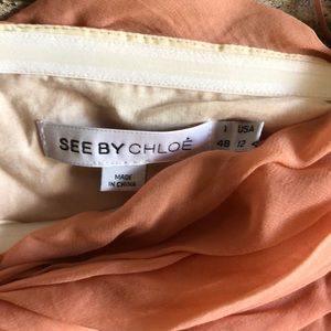 Strapless Chiffon See by Chloe Dress